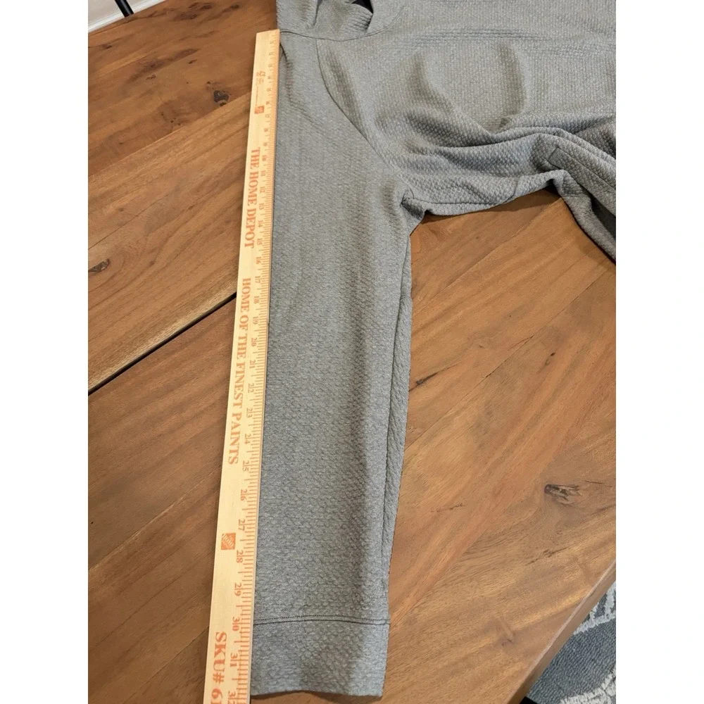 Lululemon Ease The Day Textured Double Knit Cotton Hoodie Grey Black $148 XXL